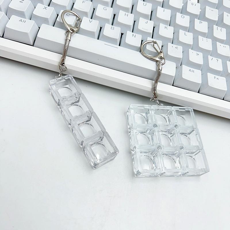 Keyboard Switch Tester - 【C】ชุดทดสอบสวิตช์คีย์บอร์ดแบบ DIY พร้อมพวงกุญแจของเล่นฟิดเจ็ต พร้อมปุ่มกดแบบคีย์แคปหลากหลายสำหรับทดสอบสวิตช์