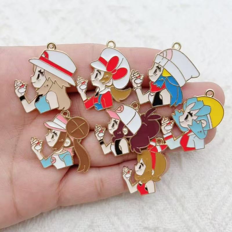 Gaming Accessories Gifts - 10 ชิ้น อุปกรณ์ตกแต่ง DIY ลายการ์ตูนเด็กผู้หญิง ทำจากโลหะผสมเคลือบน้ำมัน