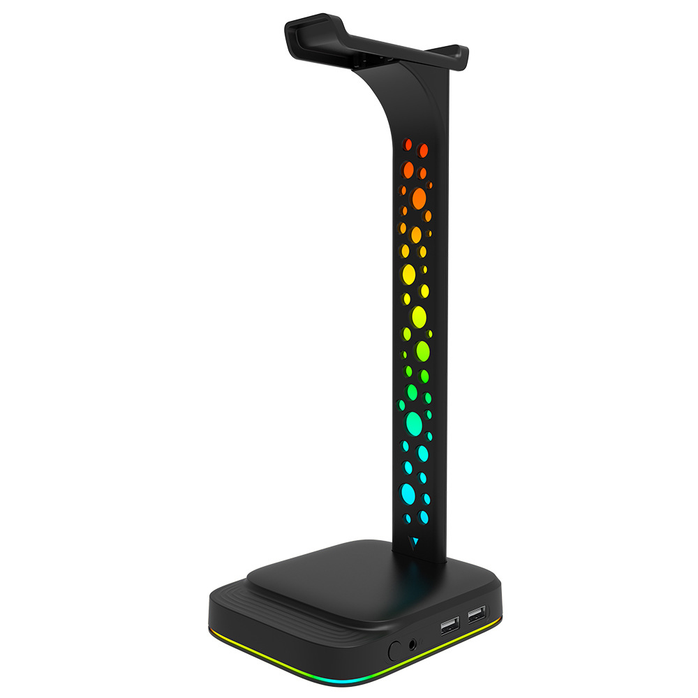 Headset Stand Rgb - ขาตั้งหูฟังเกมมิ่ง RGB หลากสี พร้อมที่ชาร์จ สำหรับหูฟัง ที่วางหูฟังสำหรับคอมพิวเตอร์ตั้งโต๊ะ