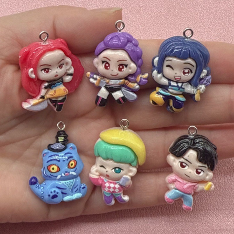 Gaming Accessories Gifts - จี้การ์ตูนเรซิ่น 10 ชิ้น, ต่างหูทำเอง DIY, อุปกรณ์เสริมพวงกุญแจ