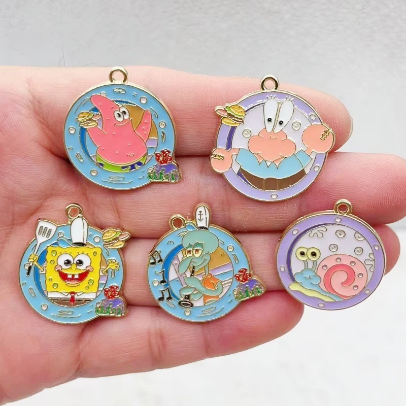 Gaming Accessories Gifts - จี้โลหะผสมลายการ์ตูนอนิเมะรูปหยดน้ำ 10 ชิ้น, อุปกรณ์ DIY สำหรับพวงกุญแจและจี้กระเป๋า