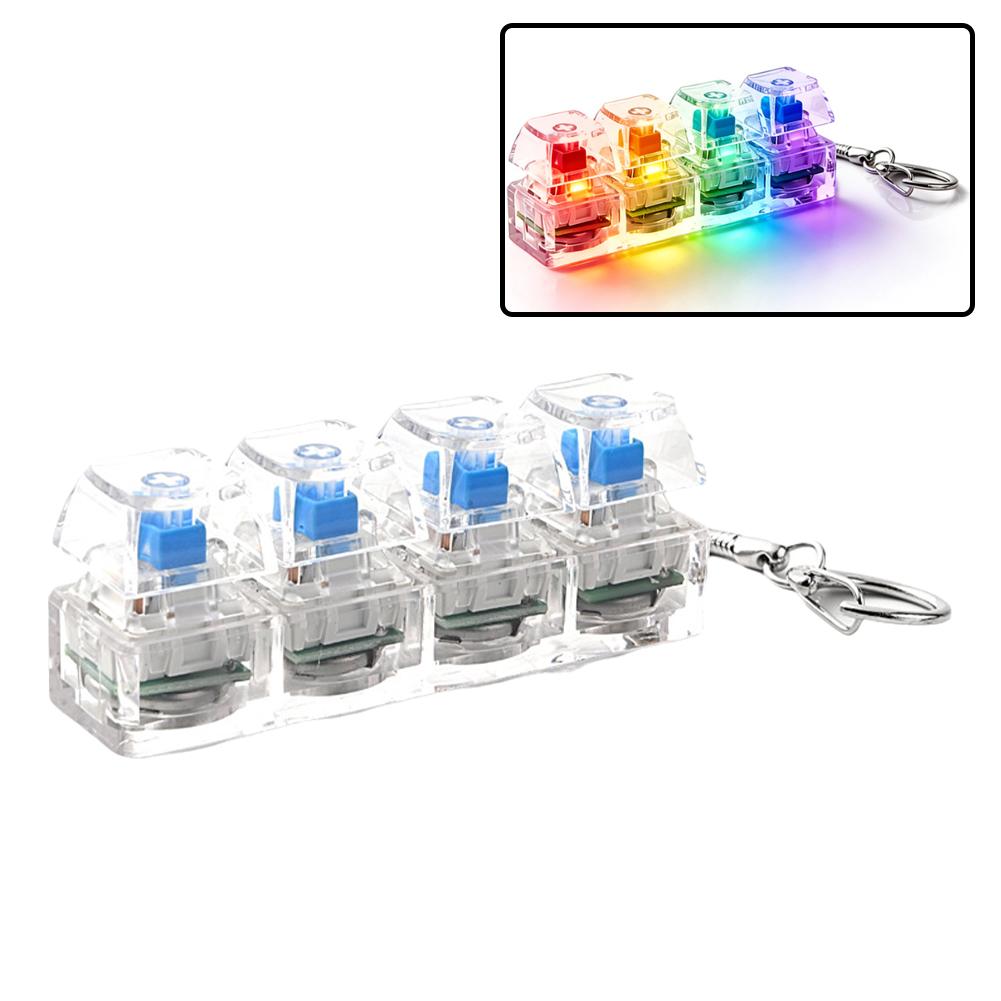 Keyboard Switch Tester - พวงกุญแจ LED ไฟกระพริบ, เครื่องทดสอบสวิตช์ 4 ปุ่ม,