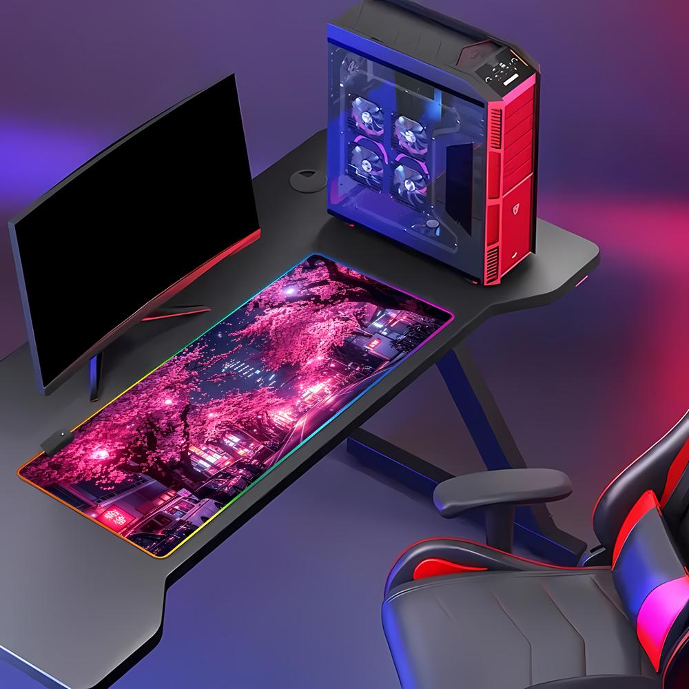 แผ่นรองเมาส์ RGB ลายถนนญี่ปุ่น - Gaming Accessories Officeworks บทวิจารณ์และราคา