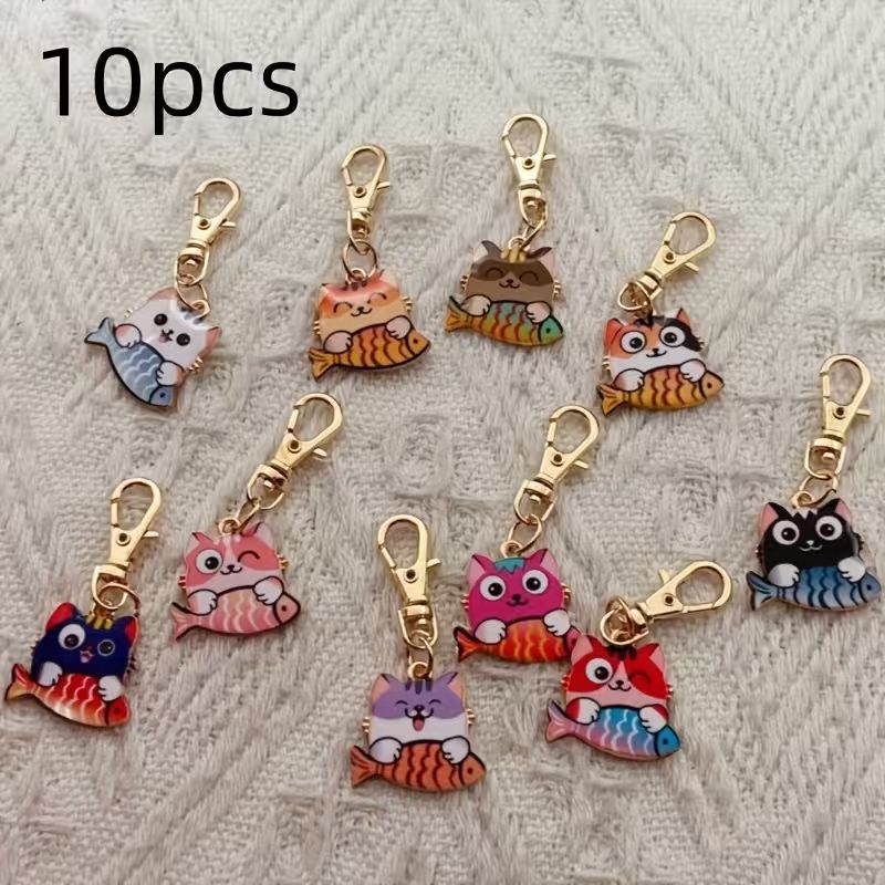 พวงกุญแจแมวลายพิมพ์โลหะผสม 10  - Gaming Accessories Gifts บทวิจารณ์และราคา