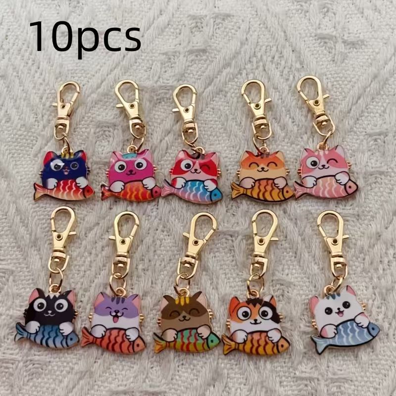 พวงกุญแจแมวลายพิมพ์โลหะผสม 10  - Gaming Accessories Gifts บทวิจารณ์และราคา